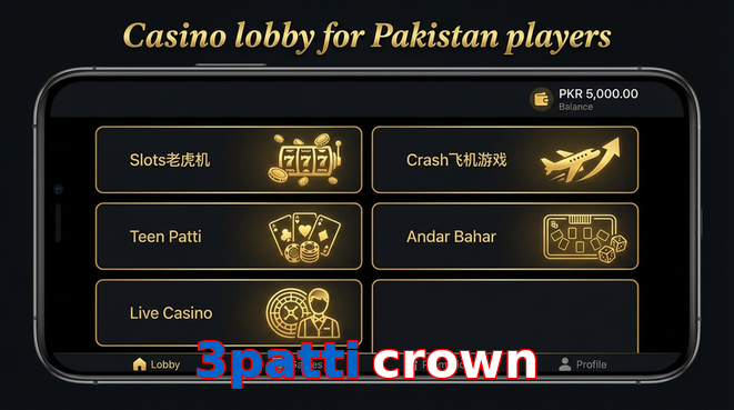 Lobby view of 3Patti Crown for Pakistan users